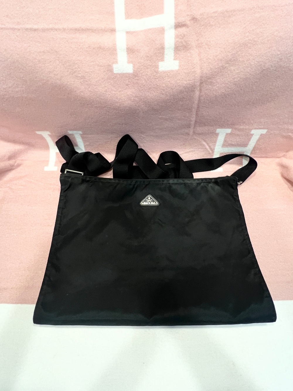 Prada⭐️✌🏻 Black Nylon Duffel perfect for traveling/towels/yoga mat!! - Picture 1 of 11